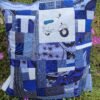 Housse coussin Vespa bleu