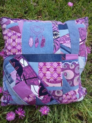 Housse coussin Attrape rêve parme et violet