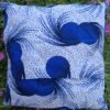 Housse coussin Love bleu et blanc