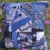 Housse coussin  Chat Coeur noir, gris et blanc