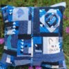 Housse coussin  Chats turquoise et noir