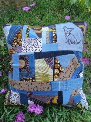 Housse coussin  Chihuahua poil ras marron