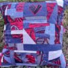 Housse coussin  Cœur rouge et bleu