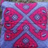 Housse coussin Cerises bleu et rouge