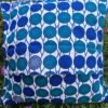 Housse coussin  autruche bleue