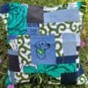 Housse coussin Labrador vert et noir