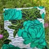 Housse coussin Labrador vert et noir