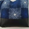 Sac fourre tout réversible simili wax bleu et blanc