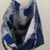 Sac fourre tout réversible simili wax bleu et blanc