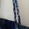 Sac fourre tout réversible simili wax bleu et blanc