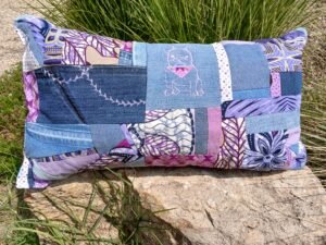 Housse coussin Dog Français parme