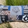 Housse coussin Tête de chat Noir, gris et blanc