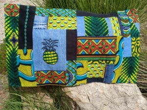 Housse coussin Ananas vert et jaune