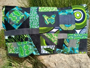 Housse coussin Papillon vert et noir