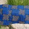 Housse coussin Fleur bleu et blanc