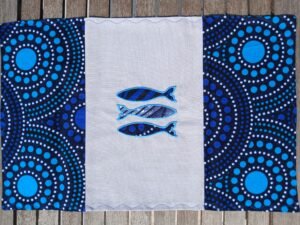 Set de table turquoise et bleu
