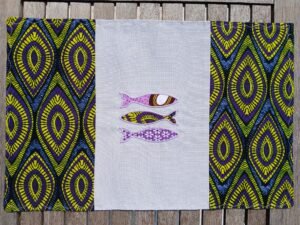 Set de table violet et jaune