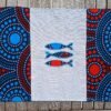 Set de table turquoise et rouge
