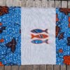 Set de table turquoise et orange