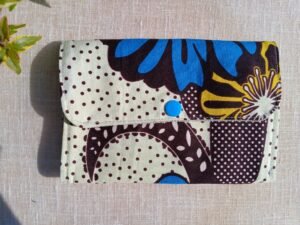 Porte-monnaie Multifonction Beige Turquoise et jaune