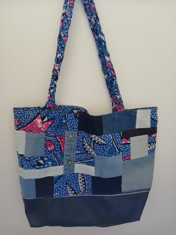20250620_103616 Sac fourre tout réversible simili wax patchwork rose et bleu