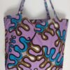 Sac fourre tout réversible simili wax mauve et bleu