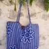 Sac fourre tout réversible simili wax violet, noir et doré