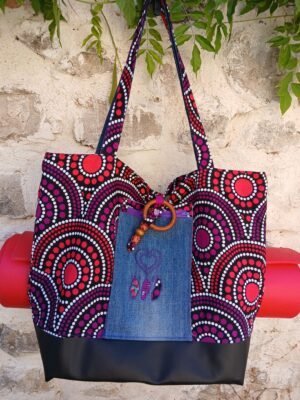 Sac de yoga / rose et violet Grand modèle