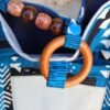 Sac de yoga / sport turquoise et noir Grand modèle