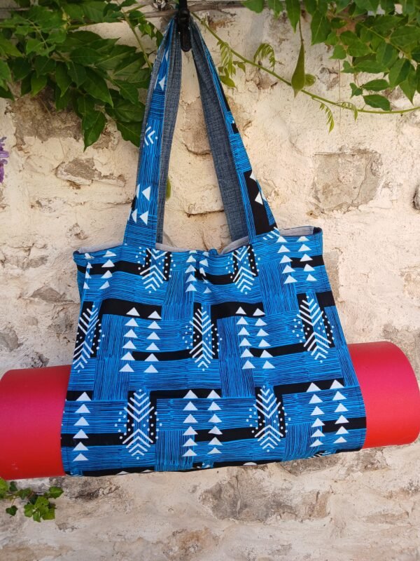 20250624_100246 Sac de yoga / sport turquoise et noir Grand modèle