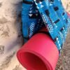 Sac de yoga / sport turquoise et noir Grand modèle