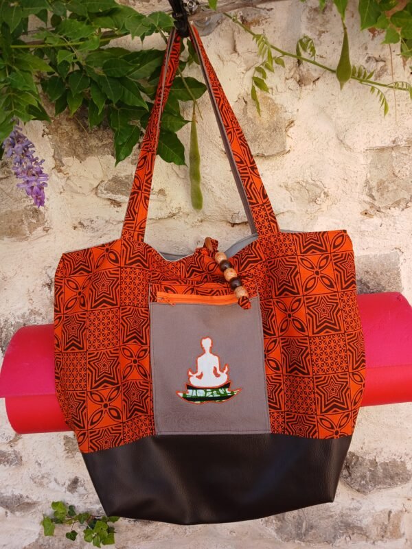 20250624_100852 Sac de yoga / sport orange et marron Petit modele