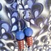 Sac fourre tout réversible simili wax XXL bleu et noir