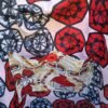 Sac fourre tout simili wax XXL rouge et beige
