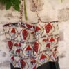 Sac fourre tout simili wax XXL rouge et beige