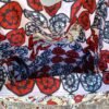 Sac fourre tout simili wax XXL rouge et beige
