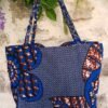Sac fourre tout réversible wax bleu et marron