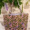 Sac fourre tout réversible wax rose et vert