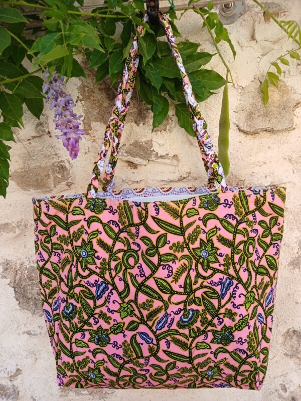 20250624_103844 Sac fourre tout réversible wax rose et vert