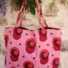 Sac fourre tout réversible wax rose, rouge et marron