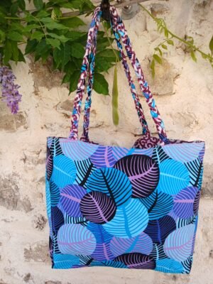 Sac fourre tout réversible wax bleu