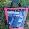 Sac poche patchwork vinyle marin corail