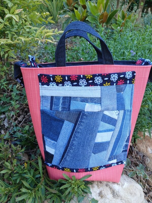 20250701_174847 Sac poche patchwork vinyle marin corail