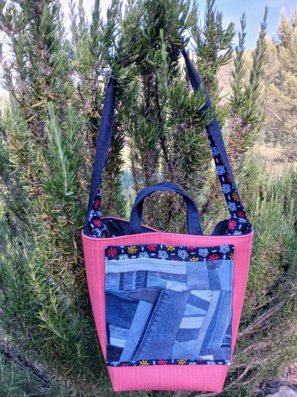 20250701_175137 Sac poche patchwork vinyle marin corail