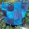 Sac Patchwork carrés Wax turquoise et jean