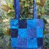 Sac Patchwork carrés Wax turquoise et jean
