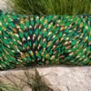Housse coussin Cigale vert et marron