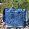 Sac bleu roi poche patchwork en jean