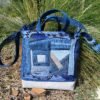Sac bleu roi poche patchwork jean