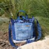 Sac bleu roi poche patchwork jean